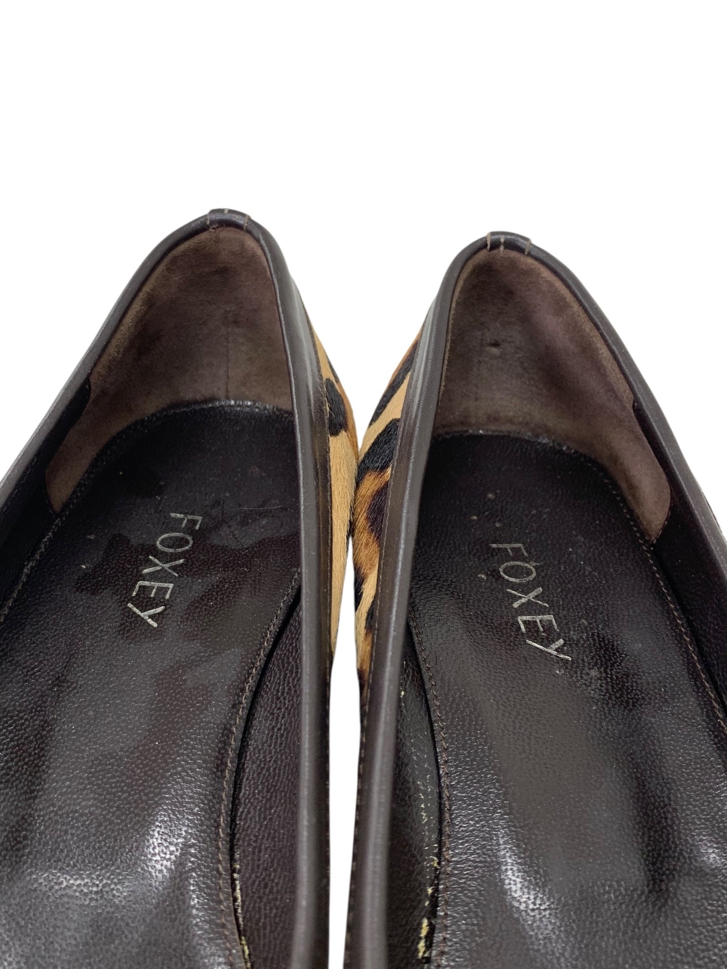 フォクシー バレエシューズ 36 ベージュ レザー ヒョウフェイクファー ITIBFBNIX0N8 【SALE】