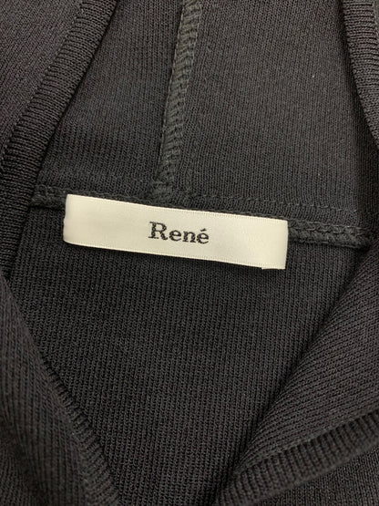 ルネ 6932480 パーカー 38 ブラック ジップアップ フリル パールリボン ITZCSB7WIA94