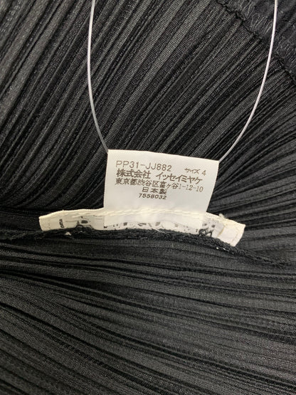プリーツプリーズ イッセイミヤケ PP31-JJ682 レース切替 ノースリーブトップス 4 ブラック ITV187W66BEQ