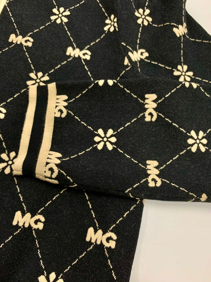 エムズグレイシー 花＆ロゴJQニットカーディガン 218532 38 ブラック ITI1A10KCSNE