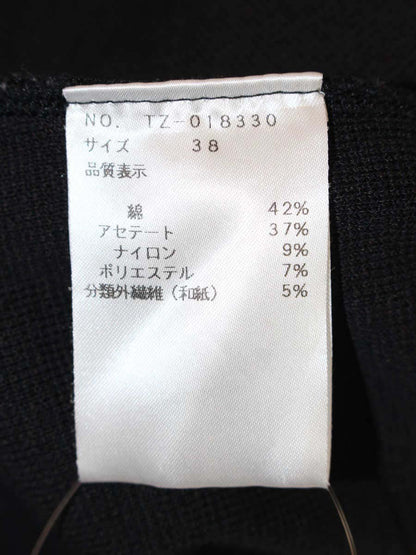 エムズグレイシー 018330 ニット セーター 38 ブラック 袖メッシュ 切替 リボン ITE2I5PX7NSI