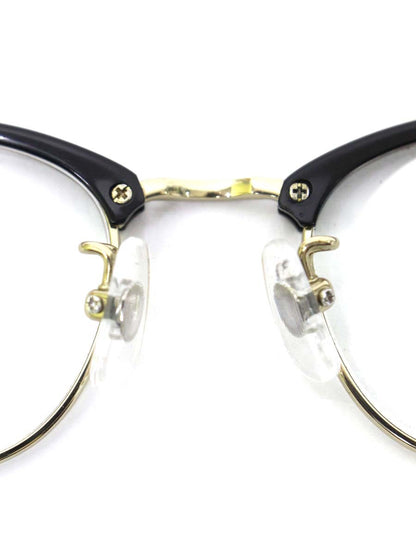 ユナイテッドアローズ LINDEN メガネ ブラック/ゴールド ブローフレーム ウェリントン ITFBJ6AQOVD8