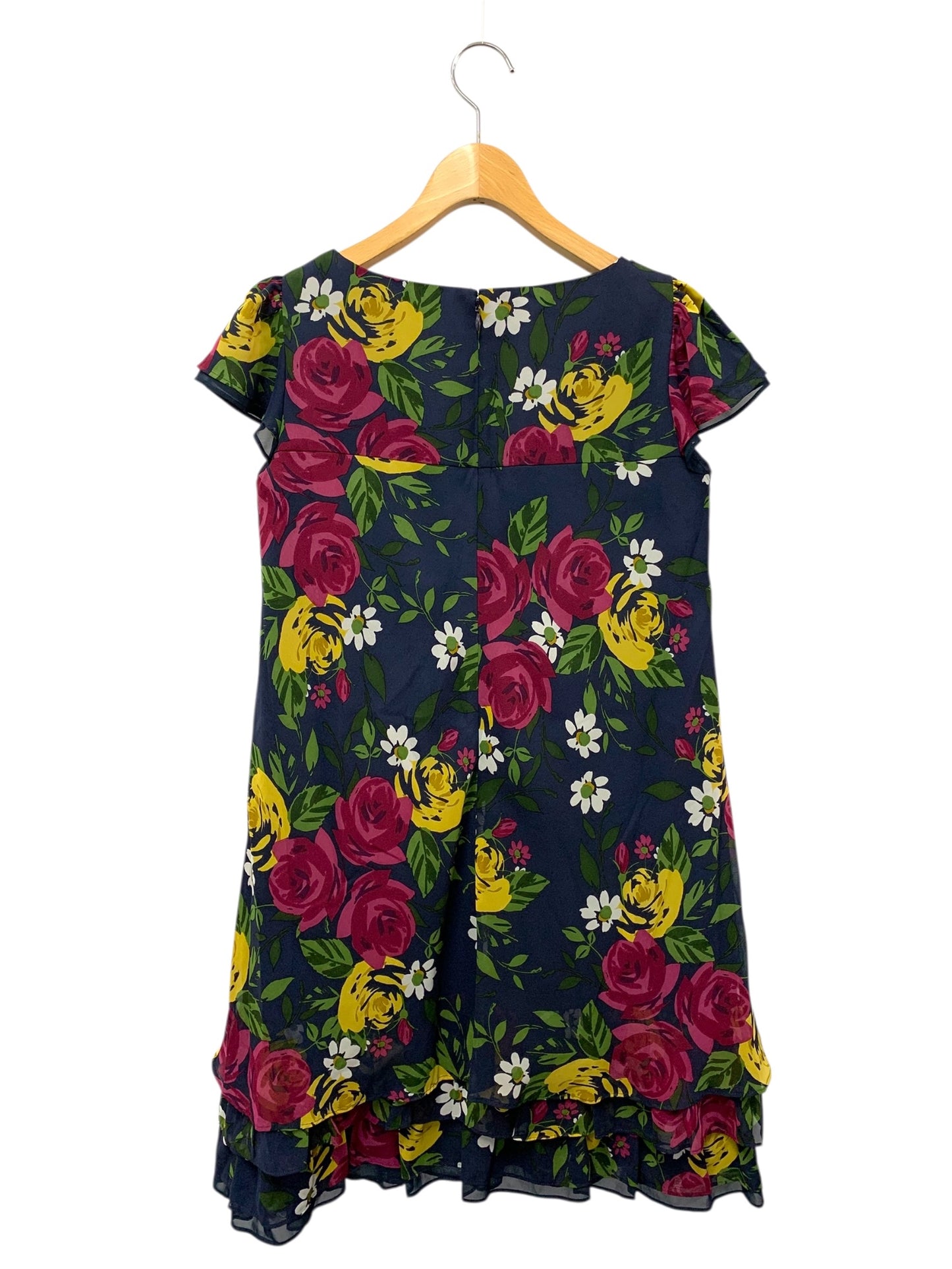 エムズグレイシー 421412 ワンピース 38 ネイビー フラワーモチーフ IT6UTUX2K2MG