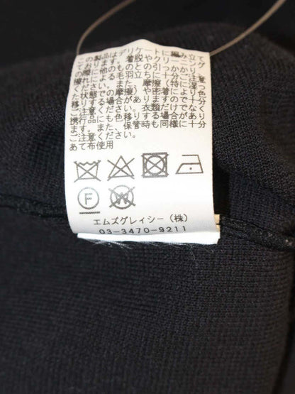 エムズグレイシー Ribbon Knit 818503 ニット セーター 40 ブラック ストレッチ ITR7X09QDAFE