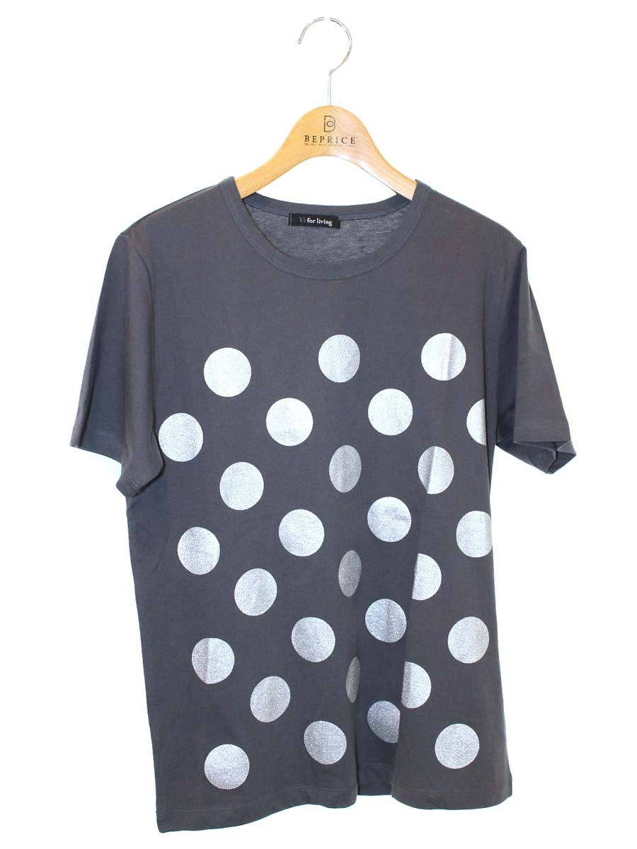 ワイズフォーリビング Tシャツ グレー ドット コットン100％ ITCOC90L8MBO