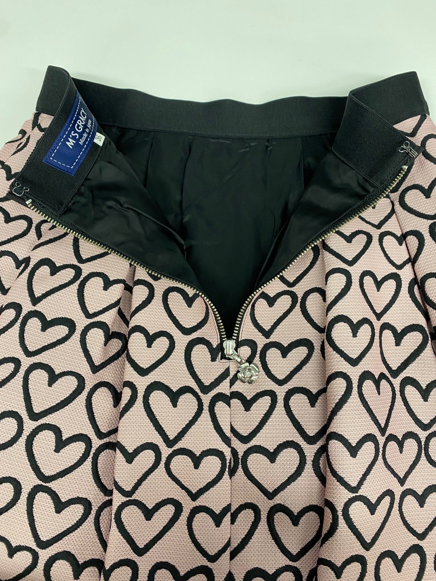 エムズグレイシー Heart Motif Skirt 817502 スカート 36 ピンク ハート柄 ITIG0OTBBR5G