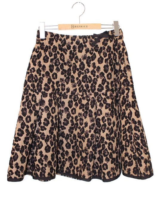 エムズグレイシー アニマルジャガードスカート 217529 38 ブラウン レオパード ITDCM6G49UEK