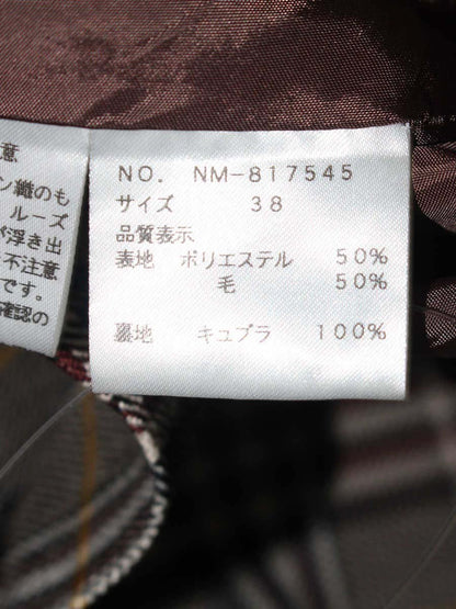 エムズグレイシー 817545 スカート 38 ブラウン チェック柄 ITS6IGXE1G0G
