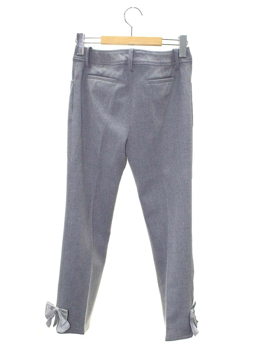 エムズグレイシー 726508 パンツ 36 グレー 裾リボン IT1YBYK65LBM
