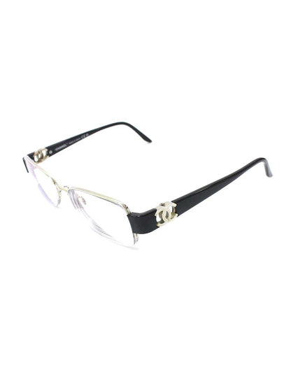 シャネル 2101T メガネ シルバー/ブラック セルフレーム ハーフリム スクエア ココマーク ITLEDWYWTB54