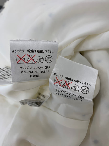 エムズグレイシー 024109/027114 スカートスーツ 42 ホワイト ツイード リボン IT8GW5AZR9XC