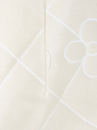 エムズグレイシー 011505 ワンピース 38 ベージュ フラワーモチーフ キルティング IT93I7MED3UO