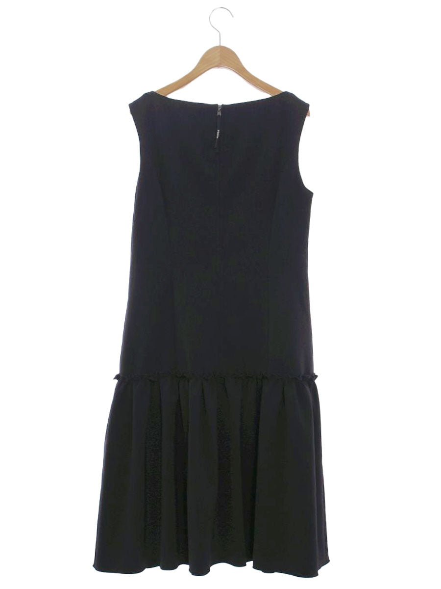 フォクシーニューヨーク Tuck＆Gather Dress 38985 ワンピース 42 ブラック フリル ITGYVBU3CZ44