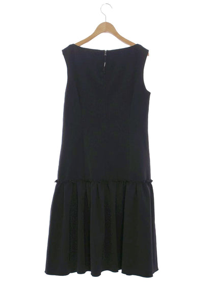 フォクシーニューヨーク Tuck＆Gather Dress 38985 ワンピース 42 ブラック フリル ITGYVBU3CZ44