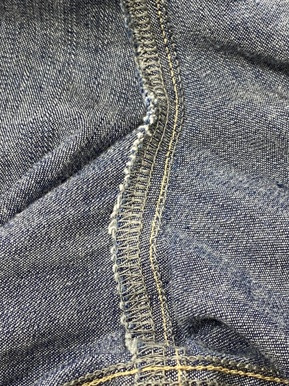 エムズグレイシー 516106 40 ブルー ロゴ刺繍 デニム ワイドパンツ ITHW9AZHIORK