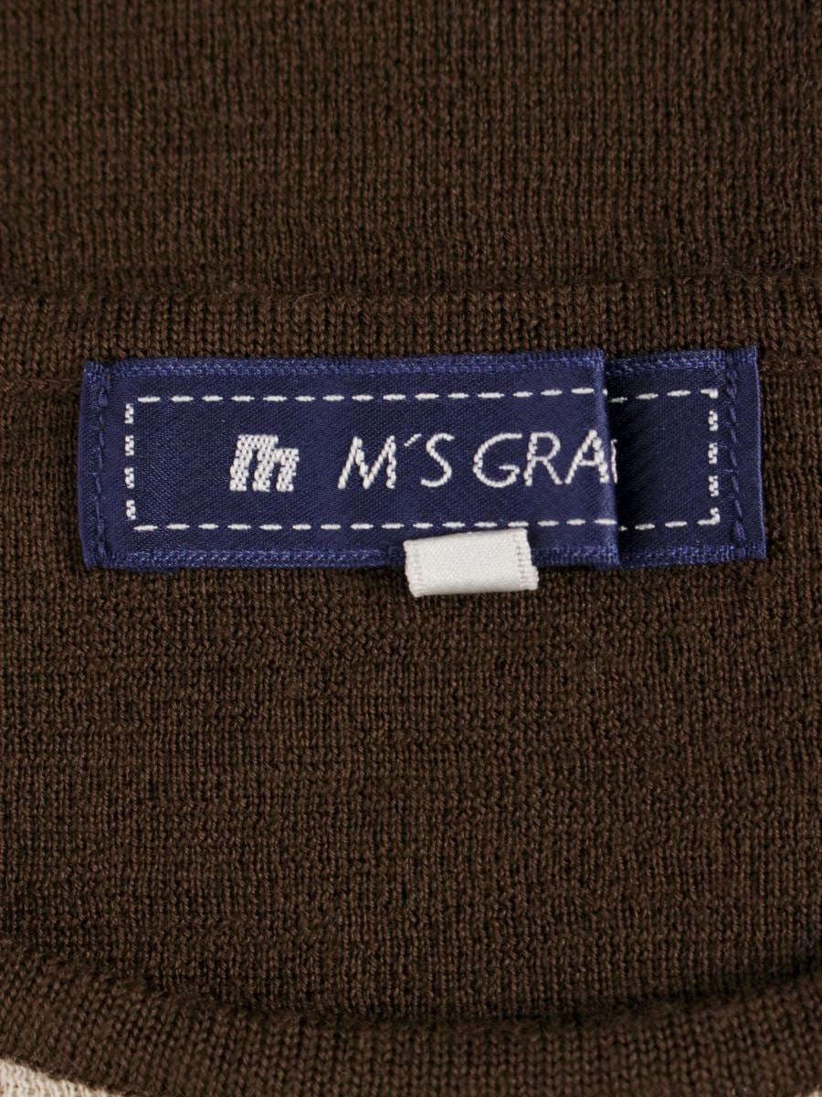 エムズグレイシー 528531 ニット セーター 38 ブラウン スパンコール リボン柄 ITK2G7DFL9HL