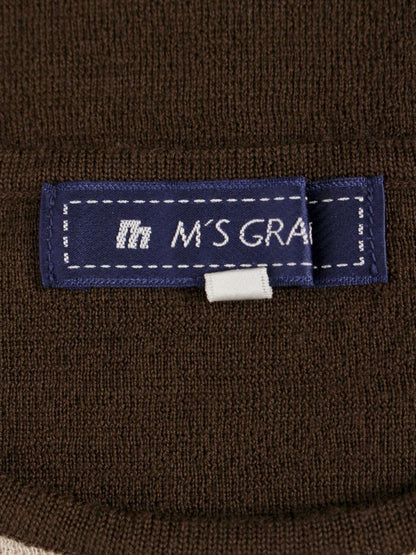 エムズグレイシー 528531 ニット セーター 38 ブラウン スパンコール リボン柄 ITK2G7DFL9HL