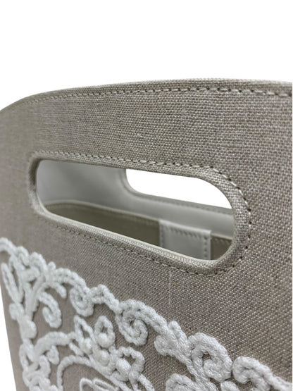 フォクシーブティック Bag Cardenia ガーデニア 45040 ハンドバッグ グレー 刺繍 麻 IT2787RB3N4S