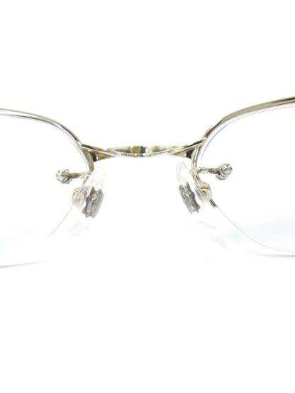 フォーナインズ O-11T メガネ シルバー メタルフレーム ハーフリム スクエア ITB5EFRBTZPM