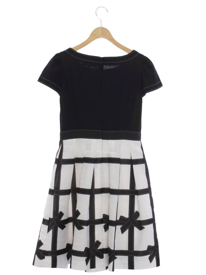 エムズグレイシー Ribbon Check Dress 811317 ワンピース 36 ホワイト 半袖 リボン チェック ITJUAD83C5ME