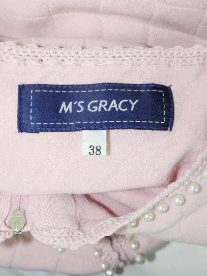 エムズグレイシー キルティングxパールカーディガン 118614 38 ピンク IT2XL2E7PBJO
