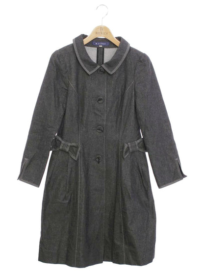 エムズグレイシー 429106 コート 38 ブラック デニム リボンボタン ITP8T3UMG7CE 【SALE】