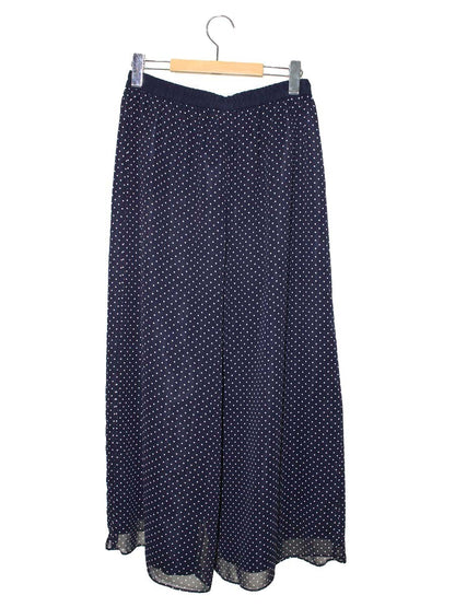 エムズグレイシー 316313 パンツ 40 ネイビー ワイド ドット 水玉 ITBS68AQSK1A