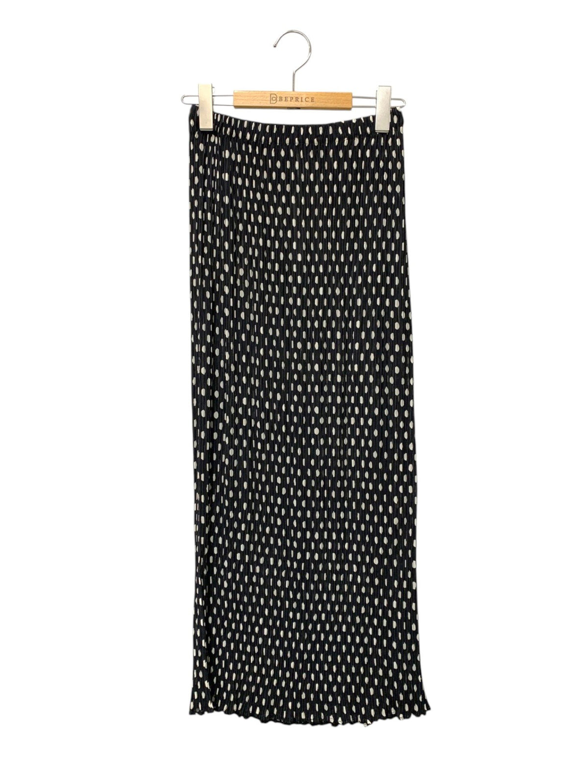 イッセイミヤケ ISSEY MIYAKE IM61-FG929 96SS ドット プリーツ ロングスカート M ブラック ホワイト IT2L8PEPO73O
