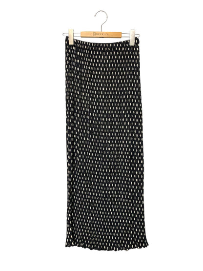 イッセイミヤケ ISSEY MIYAKE IM61-FG929 96SS ドット プリーツ ロングスカート M ブラック ホワイト IT2L8PEPO73O
