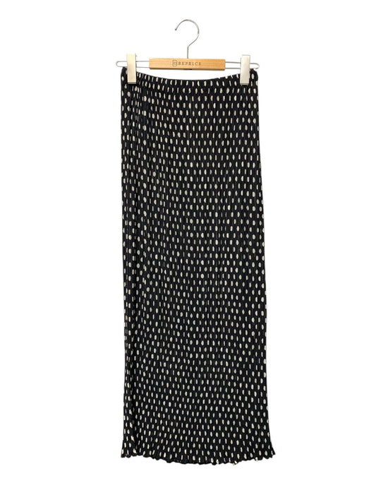 イッセイミヤケ ISSEY MIYAKE IM61-FG929 96SS ドット プリーツ ロングスカート M ブラック ホワイト IT2L8PEPO73O