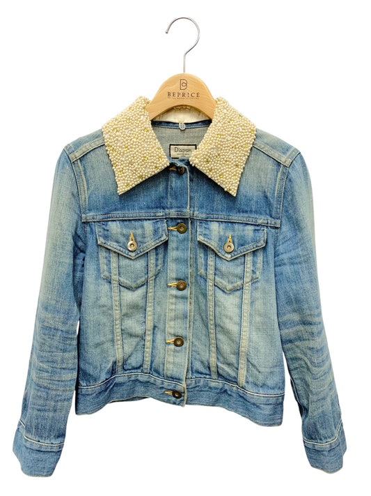 ダイアグラム 0732 3101 デニムジャケット 36 ネイビー 衿ビジュー IT03JFLXO1CS 【SALE】