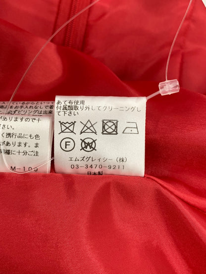 エムズグレイシー 襟元スカラップジャージーワンピース 411612 38 レッド ウール ITMICT80IYNE 【SALE】