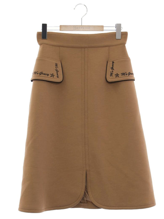 エムズグレイシー 9568 スカート 38 ブラウン 刺繍 ITNQG7UNWOTW 【SALE】