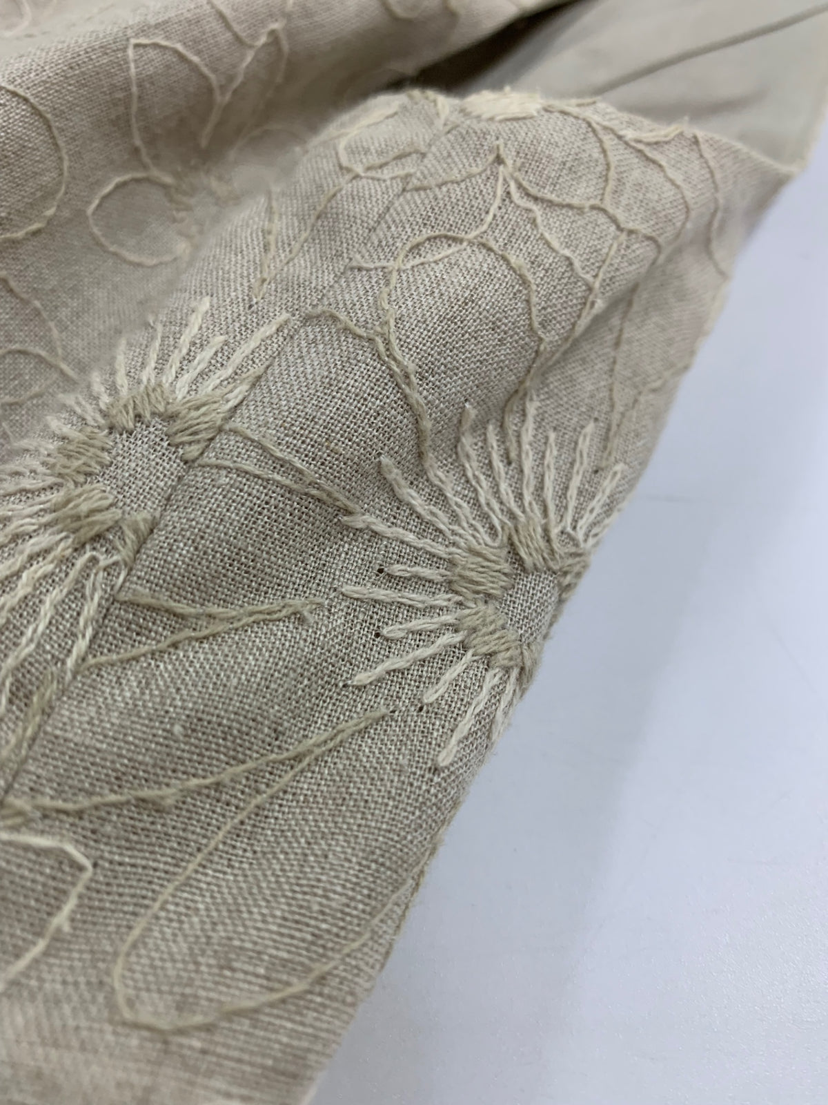 フォクシーブティック Dress Bloom 41264 ワンピース 42 ベージュ リネン 麻 フラワーモチーフ IT0J6BK0CSIK
