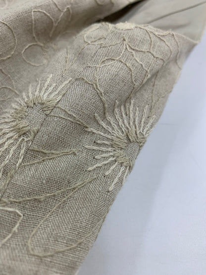 フォクシーブティック Dress Bloom 41264 ワンピース 42 ベージュ リネン 麻 フラワーモチーフ IT0J6BK0CSIK