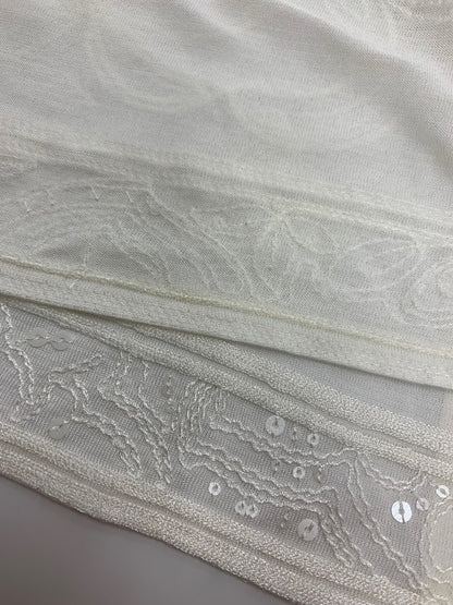 レオナールファッション 0357713 42 ホワイト ロング丈 シアー ニット カーディガン スパンコール レース ITMWVL9UWSK8