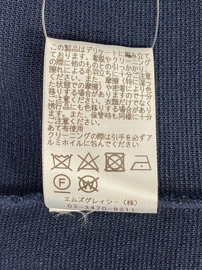 エムズグレイシー 818117 カーディガン 40 ネイビー カメリアWジップ リボン袖 IT7W5DVUD6RK