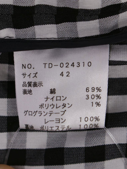 エムズグレイシー 024310 ブラウス 42 ブラック シャツ ギンガムチェック リボン IT1V5PT5H3K0
