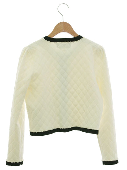 エムズグレイシー Knit Cardigan 018532 38 ホワイト パール キルティング ITQGG577IJ1S