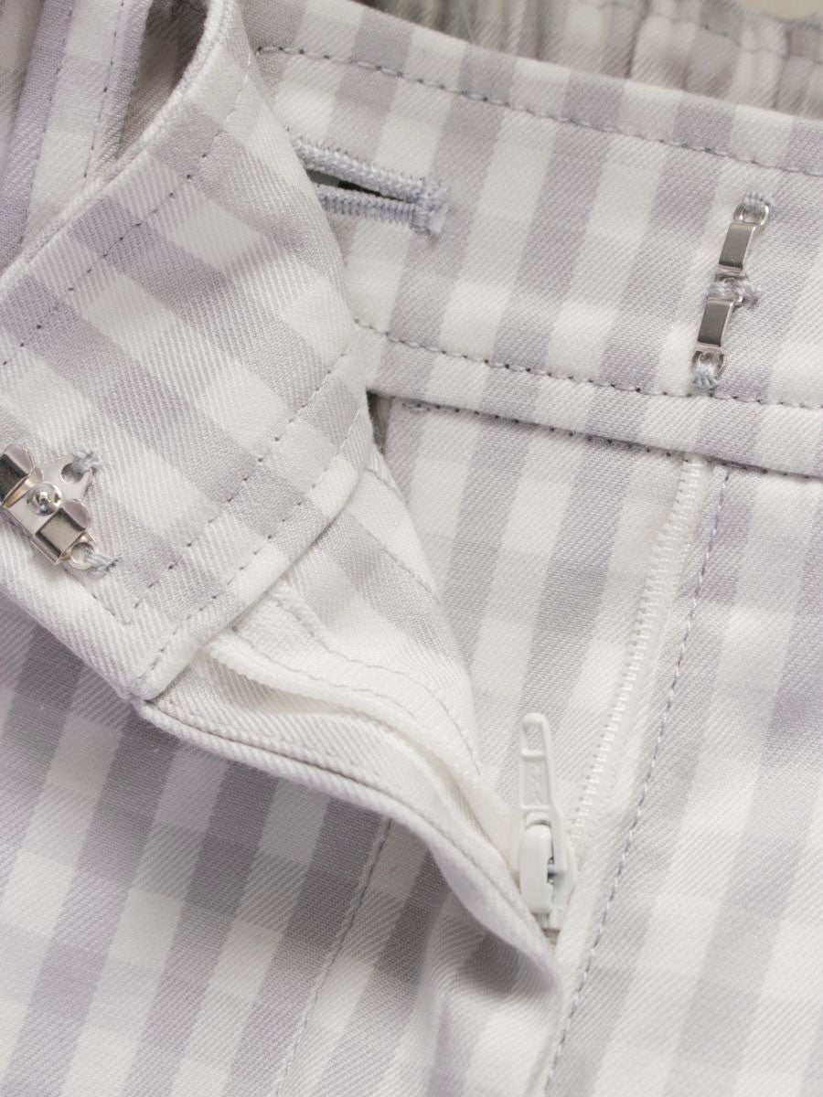 エムズグレイシー ギンガムチェッククロップドパンツ 316308 38 グレー ITXI4QXL2RY8