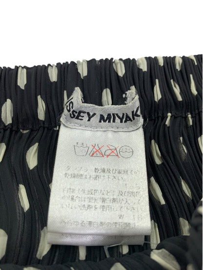 イッセイミヤケ ISSEY MIYAKE IM61-FG929 96SS ドット プリーツ ロングスカート M ブラック ホワイト IT2L8PEPO73O