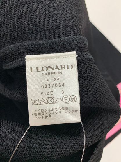 レオナールファッション 0337064 ニット セーター 3 ブラック 刺繍 フラワーモチーフ ITLRKEYJIORR