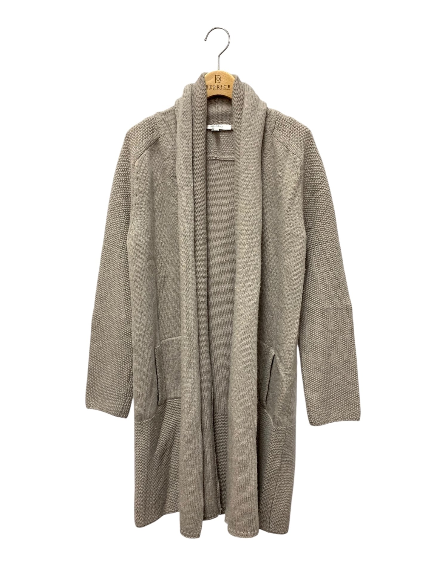 マックスマーラ カーディガン Ⅿ グレージュ ウール 白タグ IT6PU93K7ECQ