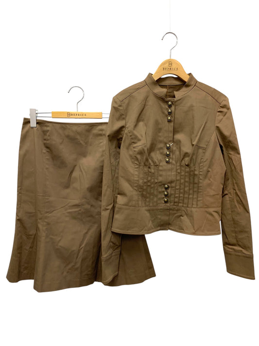 ハロッズ 16500071/16510081 スカートスーツ 2/3 ブラウン スタンドネック ITPSRWK1S1TI