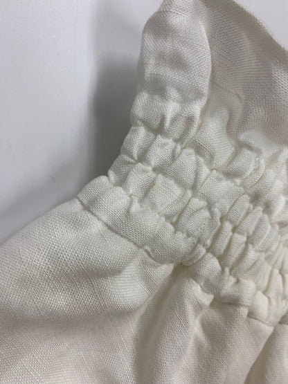アドーア 531-8120515 スカート 38 ホワイト 麻 ウエストギャザー ITNOZJO6YK68 【SALE】