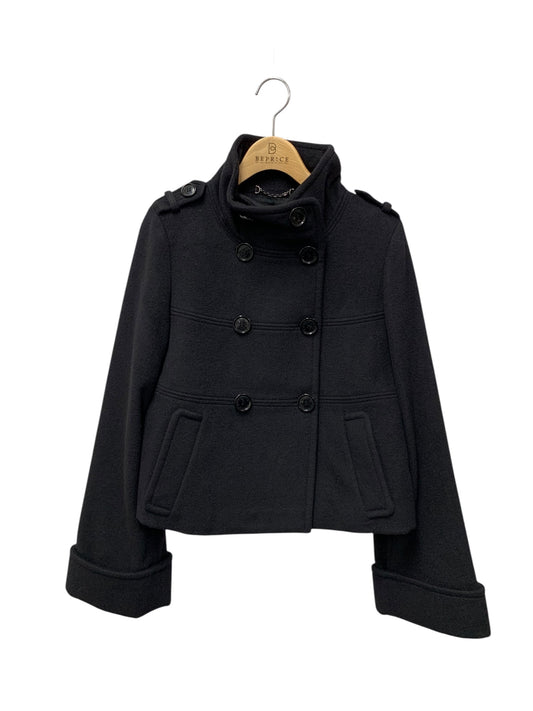 エポカ KN105-656-09 Pコート 40 ブラック ハーフ ウール混 IT6PPGM8VHS0