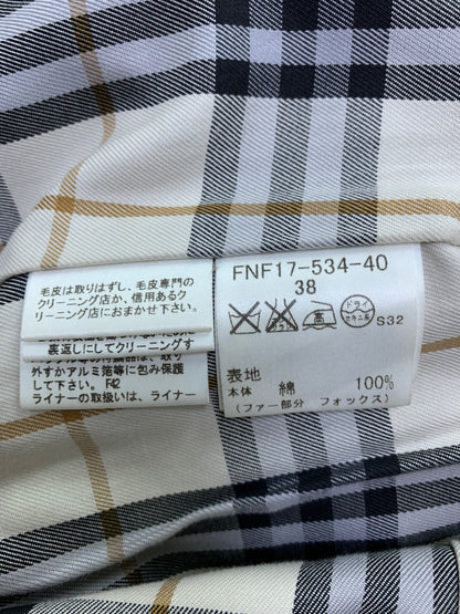 バーバリーブルーレーベル FNF17-534-40 トレンチコート 38 ベージュ ファー付き ITP0YKBRJB34