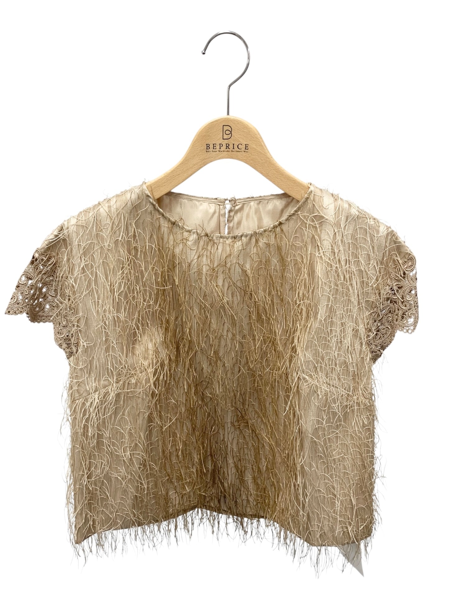 グレースコンチネンタル フリンジフレアトップ 0120241011 トップス 38 ベージュ ジャガード ITX8YZP26WCO