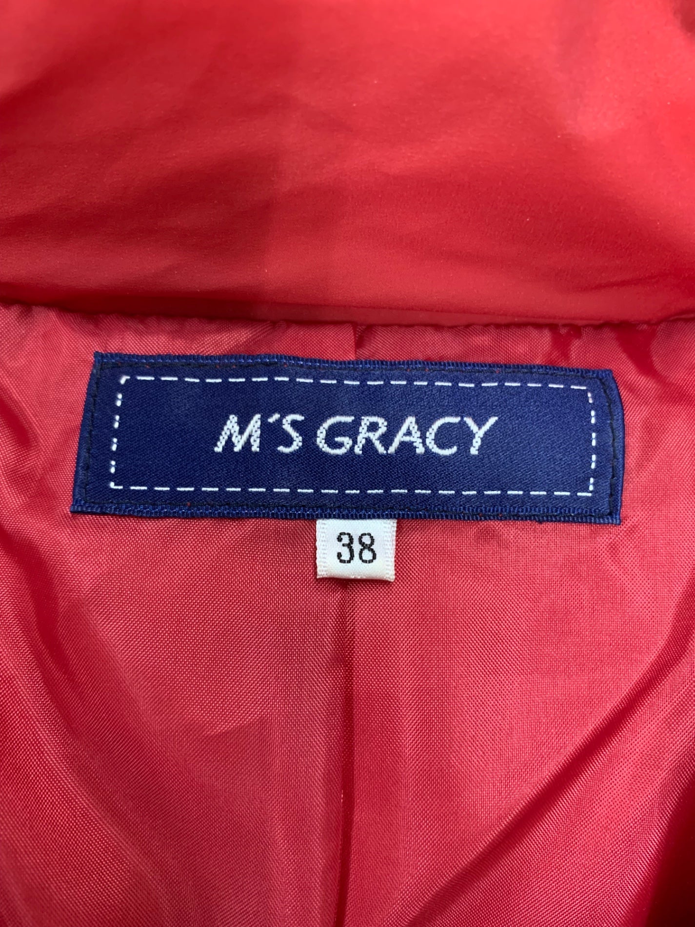 エムズグレイシー 919511 ダウンコート 38 レッド レッキスファー 2way