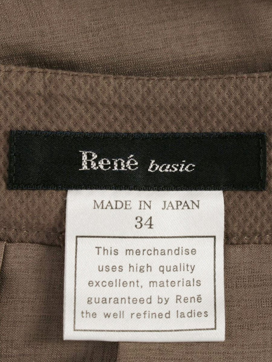 ルネ 5424030 スカート 34 ブラウン 裾カットワーク フレアー ITQMNOOTGFG2